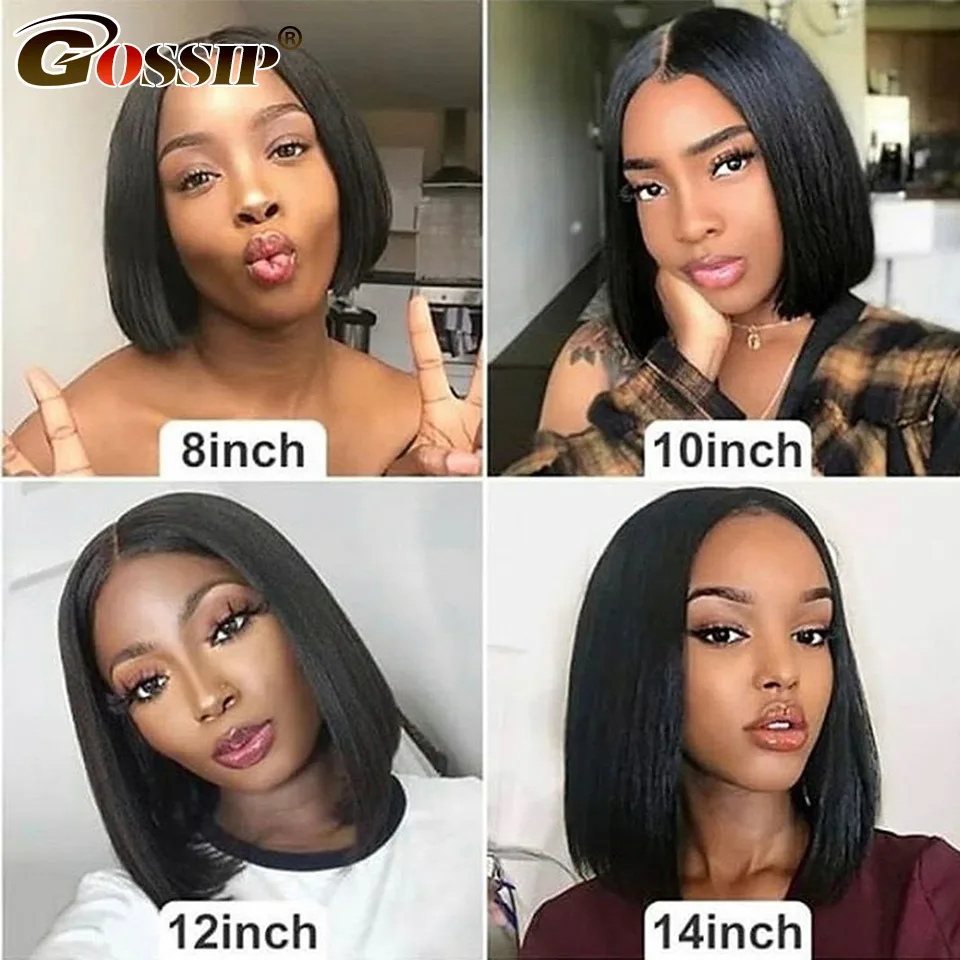 Straight 4x4 Highlight Bob Wig Short Bob Closure Wig Short Bob Wig Lace Front Wig Human Hair Wigs For Black Women Gossip Remy