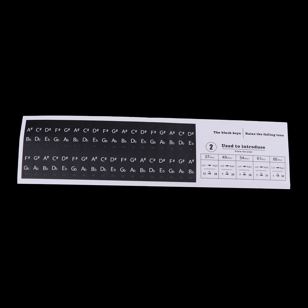  Piano Sticker Music Note Keyboard Sticker Decals for 49/54/61/88 Keys Piano Keyboard Instruments 24.5x14.3cm 