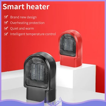 

UK Plug 500W Mini Desktop Cartoon Smart Heater Electric Portable Heater Personal Space Warmer Indoor Heating Thermostat Heaters