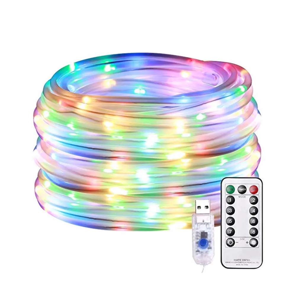 Led Rope Light With Remote Multi Colored Dimmable Waterproof Indoor Outdoor Vine Light For Decoration