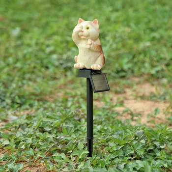 

Sensor Control Solar Lamp Light Courtyard Path Lawn Light Cat Shaped Outdoor Automatically Recharging Fence Landscape