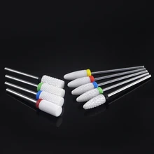 Carboneto de cerâmica prego broca bit girar rebarbas fresa prego máquina de broca elétrica para manicure pedicure ferramentas