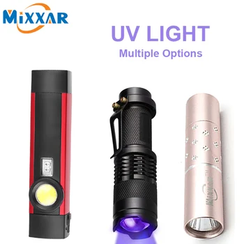 

ZK20 UV Flashlight Mini 395nm UV Light Ultraviolet LED Torch Money Pet Urine Stains Detector with Speciality for Ladies