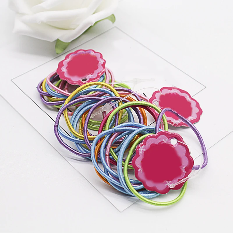 100Pcs/pack Girls Stretch Colorful Rubber Band Hair Ropes Headwear Scrunchies Hair Band Kids Ponytail Simple Hair Accessories