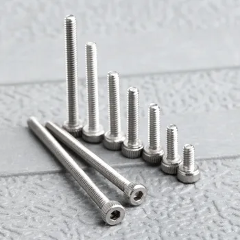 

50Pcs Stainless Steel M2 Screws Allen Hex Socket Head Wood Screw Bolt Furniture Fastener M2*4/6/8/10/12/16/20mm/25mm/30mm