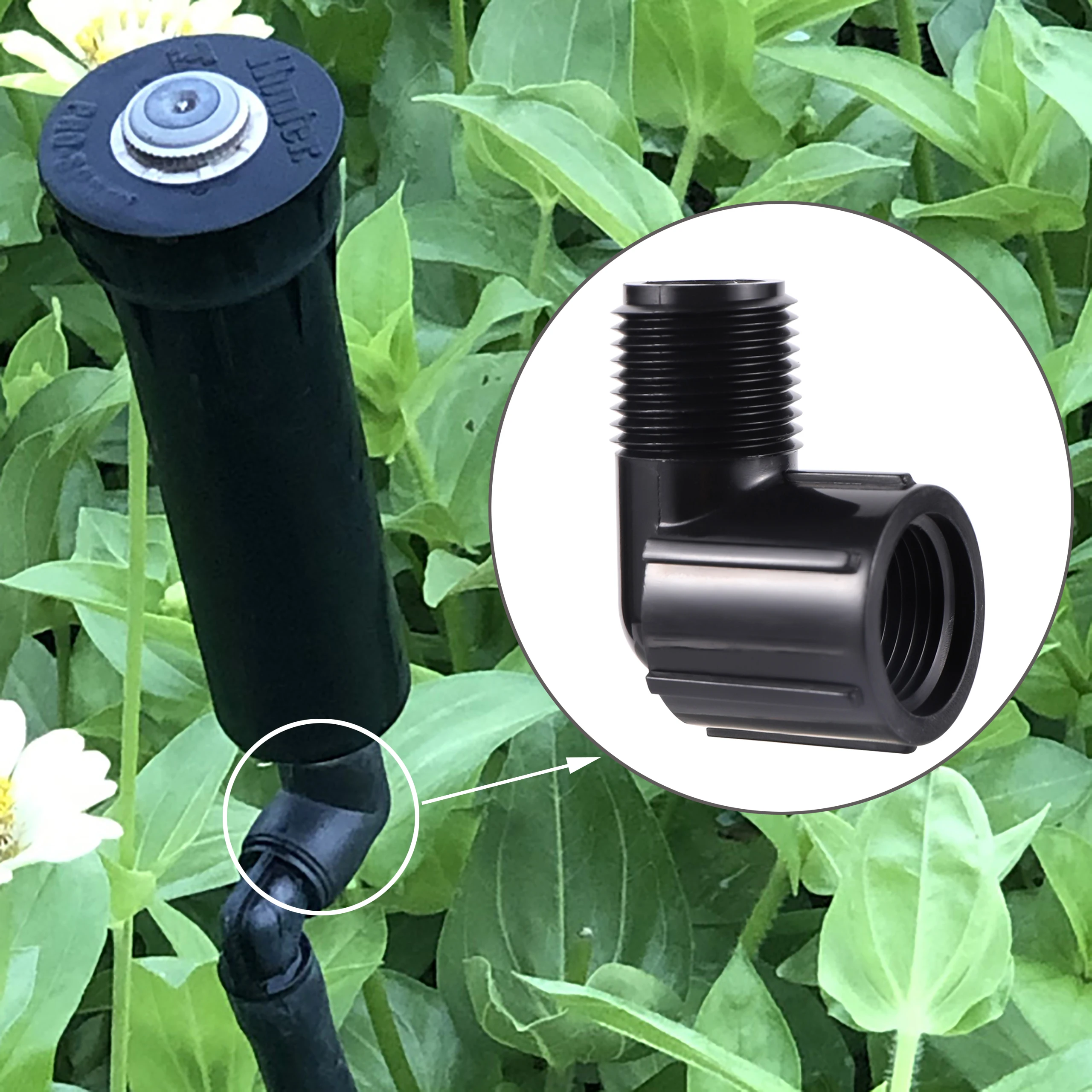 

1/2" Female*1/2" Male Thread Elbow Connector Pop-up Sprinkler Swing Joint Adapter Garden Lawn Flower Irrigation Water Fittings