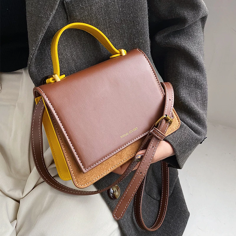 

Vento Marea Flap Crossbody Bag For Women 2019 Small Patchwork Shoulder Messenger Bag Female Vintage Handbag and Purse PU Leather