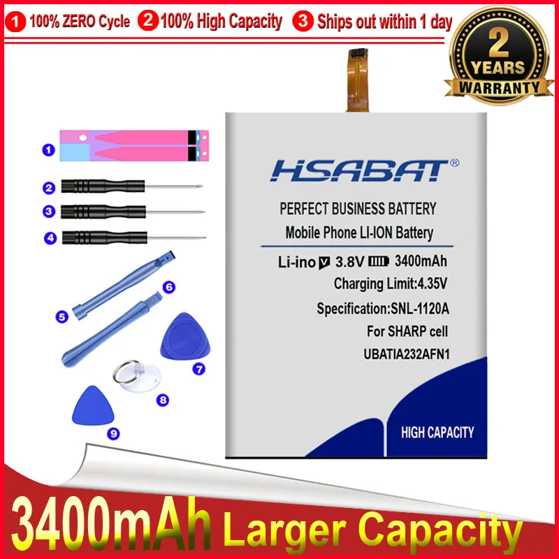 HSABAT 0 цикл 3400mAh аккумулятор UBATIA232AFN1 для SHARP AQUOS 302SH высокое качество Мобильный