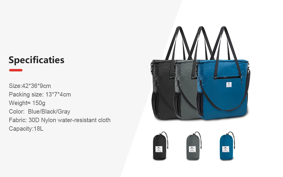 Naturehike спортивная сумка 18L Складная легкая силиконовая 30D Сумка-тоут легкая водонепроницаемая Спортивная Сумка через плечо