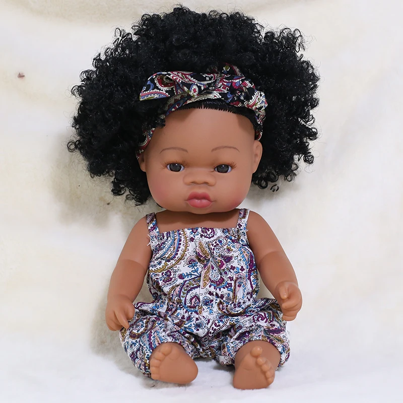 35CM American Reborn Black Baby Doll Bath Play Full Silicone Vinyl Baby Dolls Lifelike Newborn Baby Doll Toy Girl Christmas Gift 20