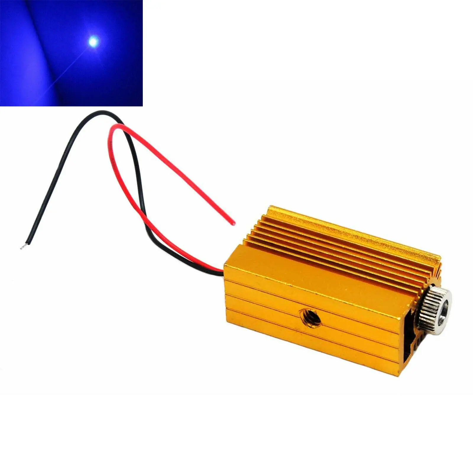 Focusable 450nm 50mW Blue Laser Module Dot  With Driver And 12mm Golden Heatsink 3V-5V