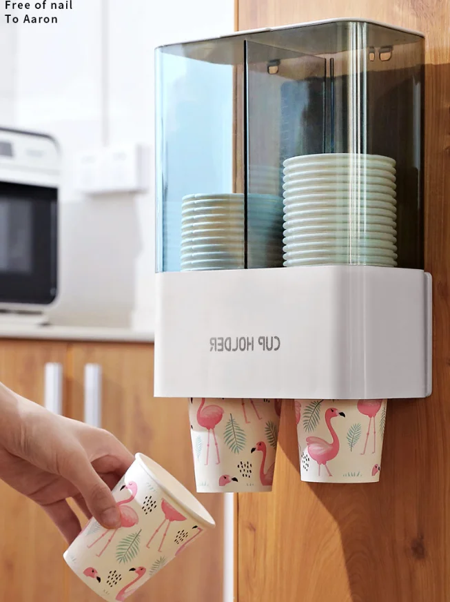 Water dispenser wall-mounted double-cylinder design easy to use rack automatic cup fetching device J05