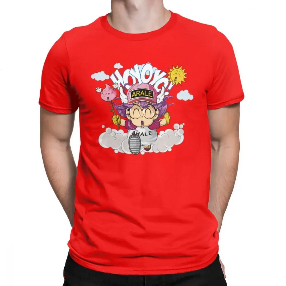 Tyburn Arale футболки для мужчин Dr Slump Toriyama Аниме Манга 90s милый робот 80s винтажные футболки из чистого хлопка с коротким рукавом идея подарка - Цвет: red