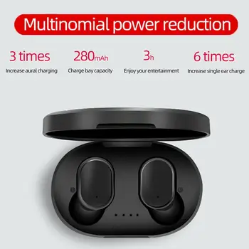 

Wireless Earphone Stereo Earbud Headset With Battery Cabin Sport Handsfree Earphone Cordless Headset For Mobile Phone