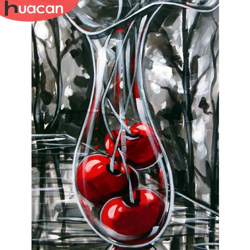 Алмазная вышивка HUACAN Cherry 5D DIY картина квадратная мозаика стразы украшение для