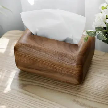 

Tissue Box Wooden Tissue Box Desktop Paper Container Paper Container Napkin Case Paper Storage Case for Office Home Kitchen