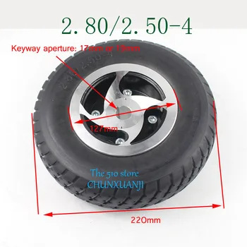 

Super 2.80/ 2.50-4 Tire and Inner tube with alloy rims fits Gas / Electric Scooter ATV Elderly Mobility 4inch wheel hub