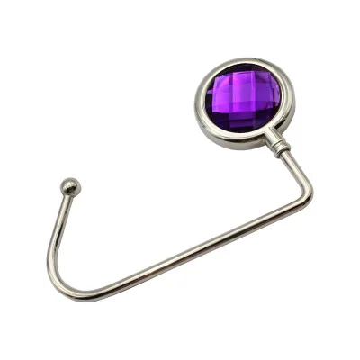 purple 1 шт. Удобная настольная вешалка для сумок из цинкового сплава, декоративная легкая многофункциональная домашняя Подарочная противоскользящая, компактный крючок, прямой - Цвет: purple