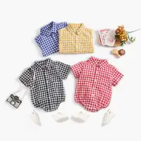 Sanlutoz Cotton Baby Boys Bodysuits Fashion Newborn Clothes for Baby Boy Short Sleeve Summer Baby Clothing Plaid 4