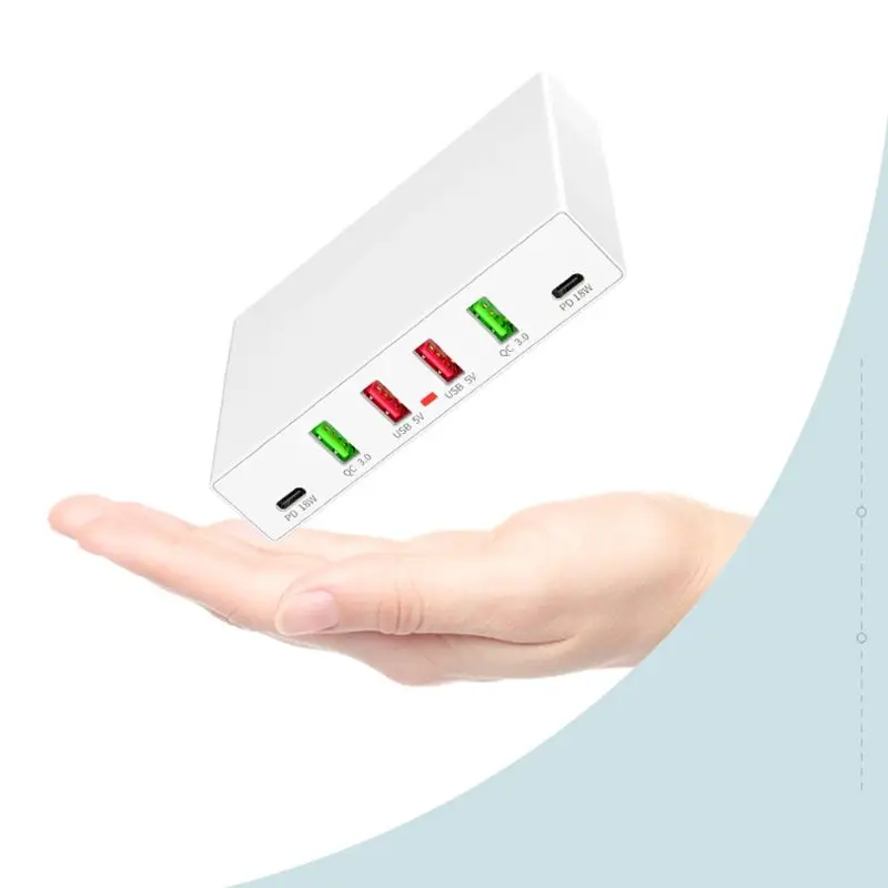 72 Вт QC3.0 Быстрая зарядка 3,0 4x USB Dual USB C type-C PD быстрая зарядная станция концентратор