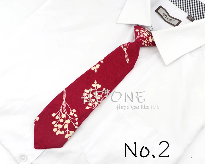Fashion 30cm Cotton Floral Striped Vintage Kids College Casual Necktie Girl Cute School Daily Uniform Bow Tie Shirt Accessories
