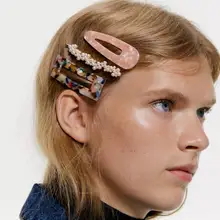 Girlgo богемная Мода Смола ZA заколка для волос аксессуары ювелирные изделия для женщин девушки подарки элегантный жемчуг Заколка Bijoux Прямая