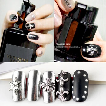 

10pcs Punk vintage gold and silver Nails Studs Metal Alloy Design Nail Art Rivet Decorations 3D DIY Nail Stickers Jewelry Decor