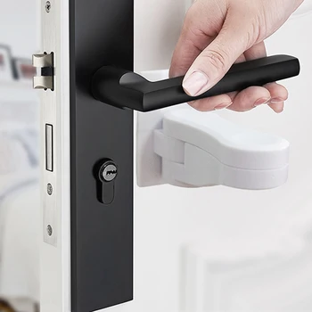 

2020 Professional Children Kids Safety Doors Handle Locks Baby Anti-open Protection Device Door Lever Lock for Home Universal