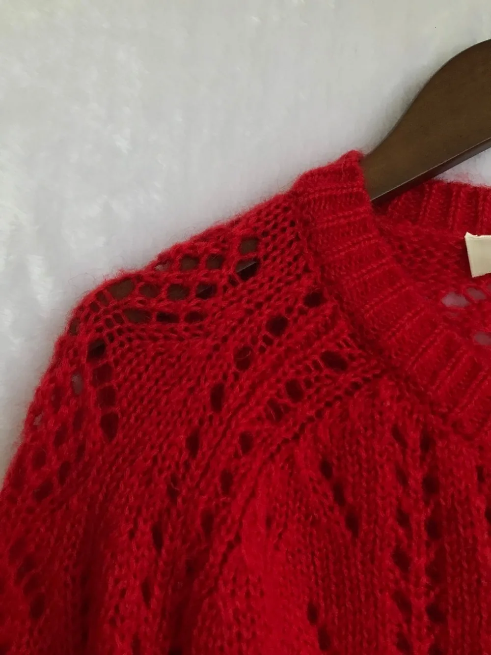 Женский свитер осень зима супер шик Марио джемпер кардиган шерсть, мохер Джемпер Топ с пуговицами