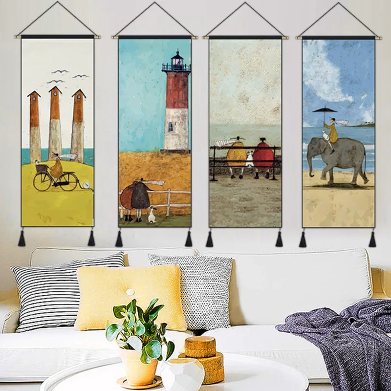 

Background Cloth INS Hanging Cloth Sofa Wall Decorative Painting Tapestry Northern European-Style Electric Meter Box Bedroom Bed