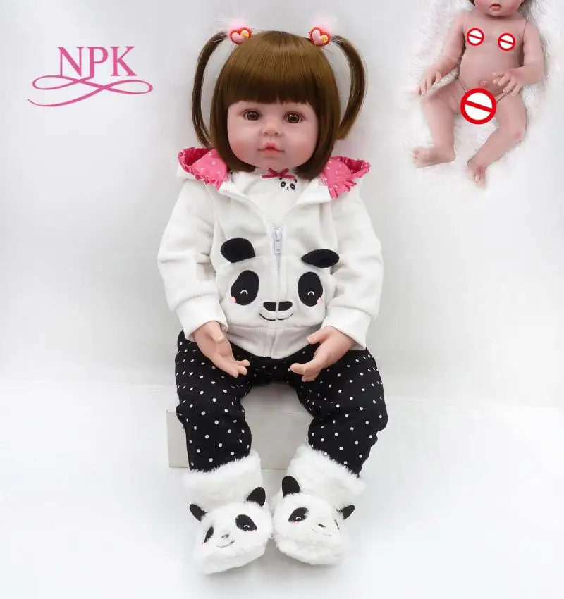 1" 48 см Полный тела мягкие силиконовые младенцы ванны Reborn Детские куклы Boneca Brinquedos Водонепроницаемая игрушка для детей подарок на день рождения