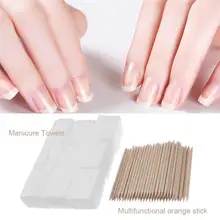 Профессиональные 100 шт апельсиновые палочки для удаления кутикулы толкатель+ 900 шт хлопковое покрытие для маникюра полотенца для удаления ногтей инструменты для ухода за ногтями