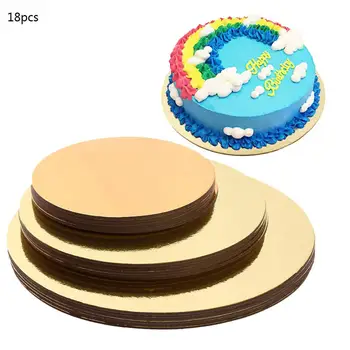 

TWISTER.CK 18Pcs/set 6/8/10inch Round Cake Plate Base Paperboard Party Baking Bread Mat Pad