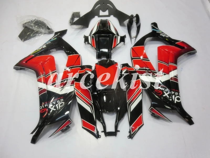 4 подарки ABS Обтекатели комплект подходит для kawasaki Ninja ZX-10R 2011 2012 2013 10R, возрастом 11, 12, 13, 14, 15, корпус красного и черного цвета, комплект