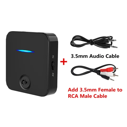 5.0 Receiver Transmitter 3.5mm Aux Jack Stereo Handsfree Audio Music Wireless Adapter With Mic For Car PC TV Headphone