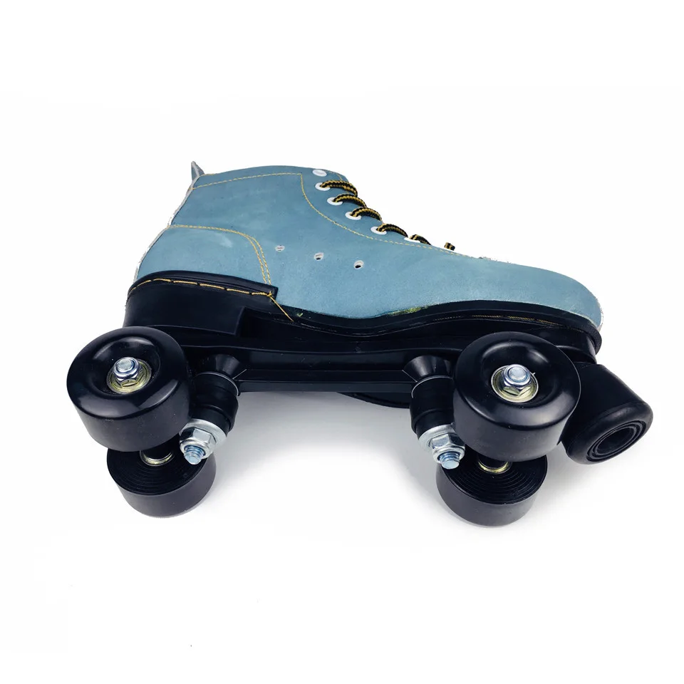 Взрослые роликовые коньки из искусственной кожи, двойная линия, коньки, две линии, обувь для катания на коньках, патины с черным Полиуретаном, 4 колеса, Japy