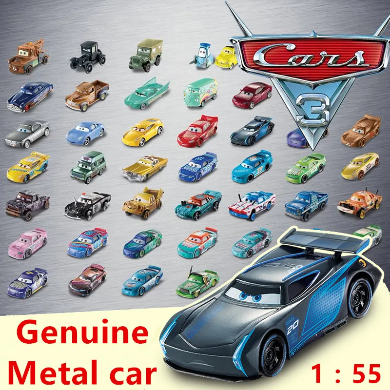 Disney Pixar cars 3 настоящий металлический автомобиль молния McQueen Круз Рамирез Джексон