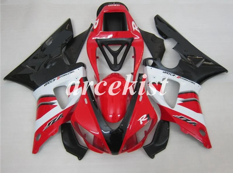 red black 4 подарки ABS полный обтекатель комплект подходит для YAMAHA YZF-R1 R1 1998 1999 98 99 Кузов Набор красный белый - Цвет: red black