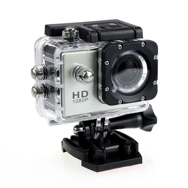 Outdoor Mini Sport Action Camera Ultra 30M 1080P Underwater Waterproof Helmet Video Recording Cameras Sport Cam silver