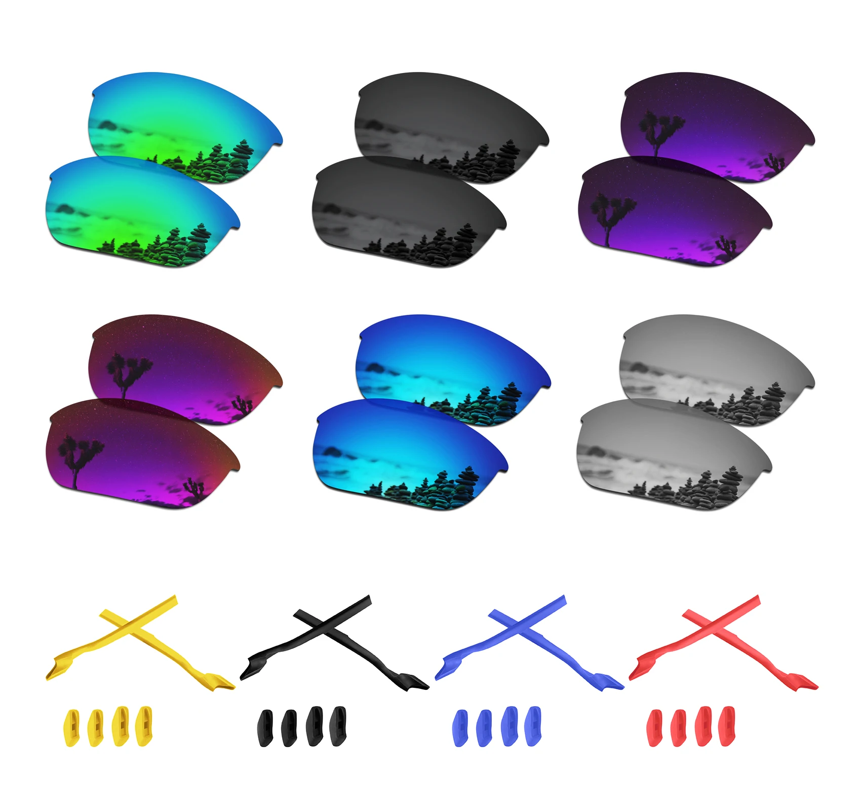 SmartVLT Polarized Replacement Lenses for Oakley Half Jacket 2.0 Sunglasses - Multiple Options