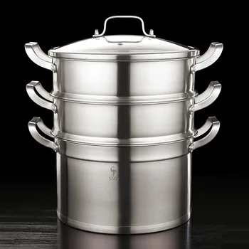 

Multi-function Steamer Stainless Steel Steam Pot Cookware Home Kitchen Cooking Steamers Boiler Tools Induction Cooker Steamer