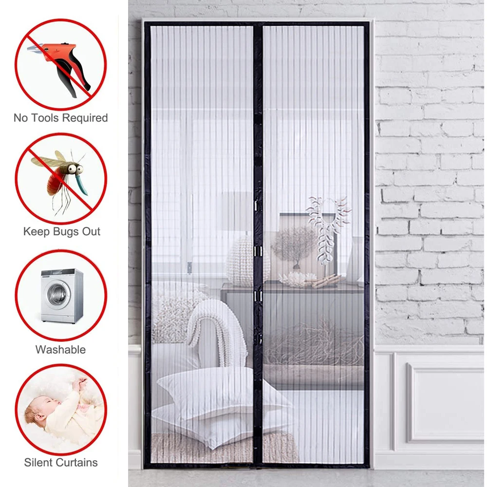 Mosquito Net Curtain Magnets Door Mesh Insect Sandfly Netting with Magnets on The Door Mesh Screen