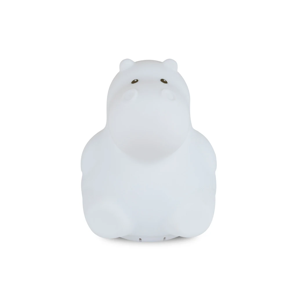Hippo Птица Бегемот Сова Единорог Музыка лампа беспроводной Bluetooth динамик 9 цветов светодиодный ночник USB силиконовые животные спальня прикроватная лампа - Испускаемый цвет: Hippo