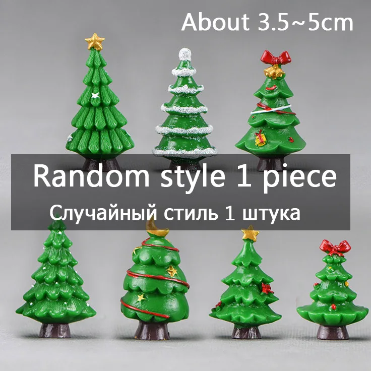 tree 1 piece BAIUFOR миниатюрная Рождественская елка Санта Клаус Снеговики Подарочная коробка Террариум аксессуары Волшебные садовые фигурки Кукольный дом Декор - Цвет: tree 1 piece