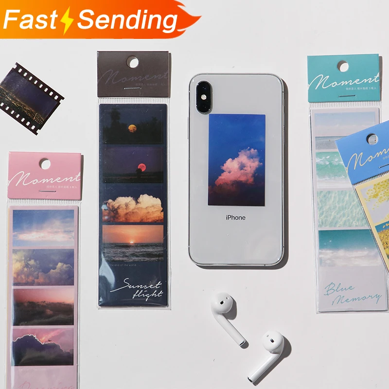 

JIANWU 3Pcs/set Frame Series Mobile Phone Back Decoration Stickers DIY Kawaii Sticker Journal Sticker School Supplies