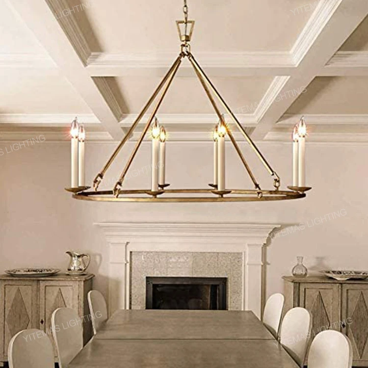 wayfair chandeliers Large Living Room Chandeliers Lighting For Hotel Villa Bedroom retro gold suspension lamps in restaurant farmhouse french style glass chandelier