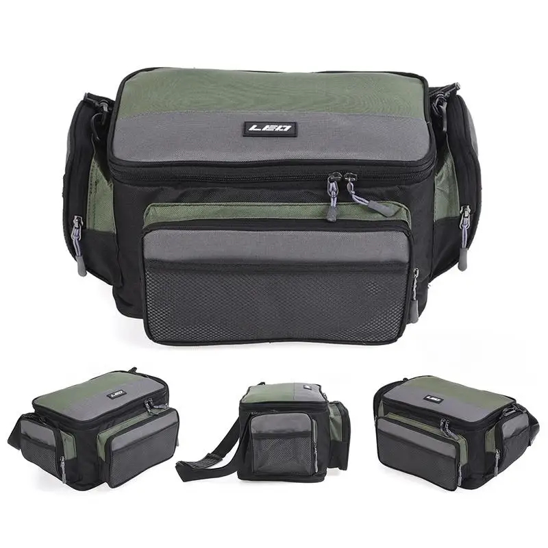 

2019 New Two-color Square Fishing Bag Waterproof Large Capacity Multifunctional Fishing Lure Pack Shoulder Bag Outdoor