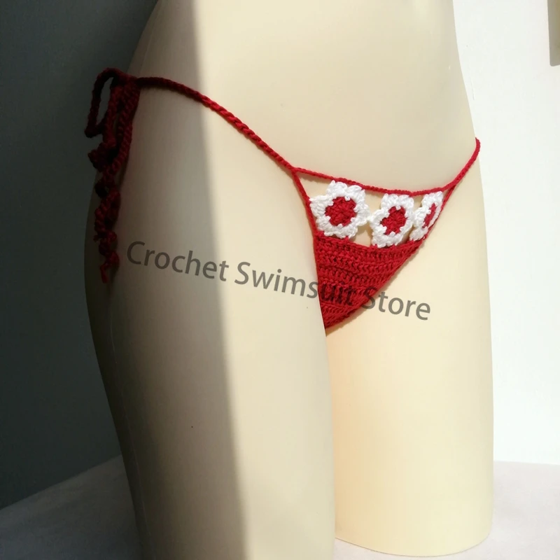 2019Super Mini Micro G-strings Thongs Hot Sexy Bikini Bottom Hot Women's Swimwear Crochet Cotton Brazilian Side String Tie Thong