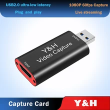Y & h-placa de captura de vídeo usb 3.0, hdmi, compatível com caixa de gravação, fr, ps4, jogos, dvd, câmera hd, gravação ao vivo