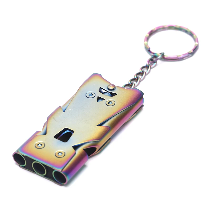 Double Tube High Decibel Outdoor Survival Whistle Stainless Steel Soccer Football Basketball Hockey Referee Whistle